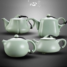 廠家直發特價天青西施壺家用客廳汝窯陶瓷茶壺裂紋可養功夫茶單壺