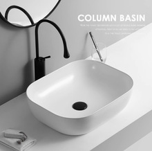 陶瓷小尺寸台上盆台上陽台洗手盆單盆衛生間洗臉盆方形家用盤面盆