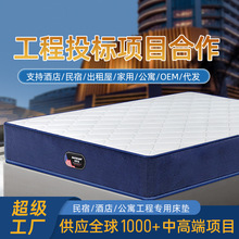 招投標工程用加密整網彈簧床墊 環保親膚面料護脊席夢思酒店床墊
