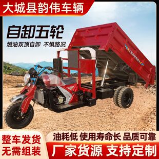 農用正三輪摩托車燃油家用汽油載貨自卸載重王貨運三輪車五輪車