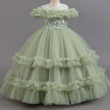 兒童禮服公主裙周歲生日高級感婚紗連衣裙花童主持演出服kid gown