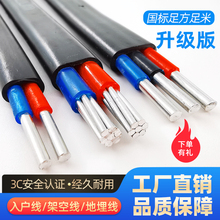 國標BLVVB扁鋁電線家用2芯戶外電線2.5 4 6 10 16 平方鋁芯電纜