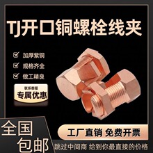 銅螺栓線夾開口螺栓線夾16/35/50/70/網格橋架接地開尾TJ螺栓線夾
