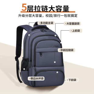 新款新款商務電腦休閑雙肩包出差簡約潮流多功能定印LOGO學生書包