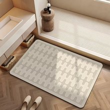 奶油風浴室地墊批發衛生間吸水速干耐臟防滑腳踏墊硅藻泥軟墊腳墊