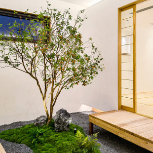 精品海島春花仿真綠植室內裝飾造景落地擺件仿生植物中式茶室景觀