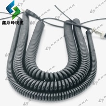 定制PU彈簧線2芯3芯4芯5芯螺旋電纜0.3平方霧/彈力伸縮線高彈性