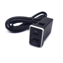 美普瑞汽車改裝車充雙USB TYPE-C PD氛圍燈QC3.0車載手機充電器