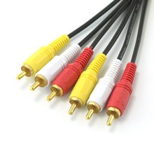 廠家出售3RCA-3RCA音視頻線 三蓮花頭AV線色差線三對三1.5米純銅