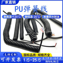 彈簧線多芯2.5/4/6/10平方PU護套螺旋伸縮電纜線國標純銅高功率