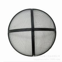 圓形戶外燒烤桌網罩 鐵藝可拆裝火盆網蓋 燒烤爐取暖爐碳爐網罩
