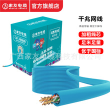 家友國標千兆超五類六類家用工程屏蔽非網絡線POE監控305米箱高速