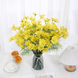5頭小雛菊仿真洋甘菊荷蘭菊塑料假花絹花家居裝飾擺件花廠家批發