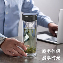 新款玻璃杯透明單層水杯高硼硅大容量時尚茶杯雙層玻璃杯子