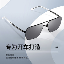 新款簡約感光變色可開車佩戴防UV400夜視眼鏡現貨批發全框無螺絲
