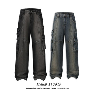 JIAMUʽڴbaggy jeansֱͲcargo pantsţѝbѝ