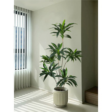 天鵝絨仿真綠植假樹花室內落地盆栽仿生植物客廳高端輕奢擺件裝飾