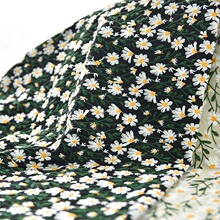 小雛菊花型刺綉棉麻綉花布家居布藝漢服手作工藝品柯橋面料布廠家