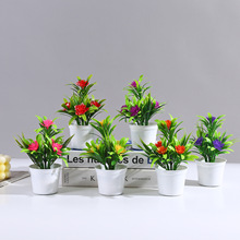 5朵小荷花室外活動仿真假花盆栽裝飾小盆景仿真綠植小擺件批發