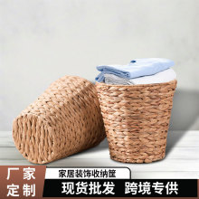 棕色紙繩圓筐家居收納用品臟衣籃臟衣簍玩具籃子收納家居編收納筐