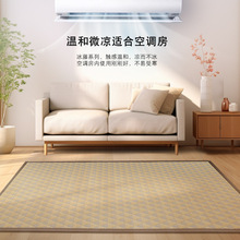 夏季涼席地墊客廳兒童爬爬墊打地鋪用藤編防摔海綿榻榻米卧室地毯