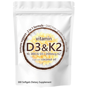 羳   Sd3+k2 Vitamin D3 K2 Supplement Softgelsܛz