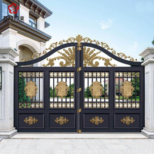 中式別墅大門 鋁合金庭院門 電動自動圍牆花園門防盜歐式鋁藝大門