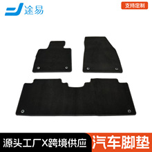 批發毛毯車腳墊黑色耐磨燒毛底汽車地毯式腳墊絨面專車專用腳墊