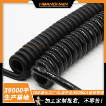 多芯PU/PVC彈弓螺旋線亮面霧面電纜線高彈伸縮電源線纜純銅彈簧線