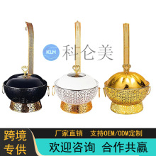 花邊吊爐不銹鋼黑色圓形吊蓋酒店餐爐自助容器保溫爐Chafing Dish