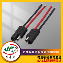 SAE太陽能連接線公母插頭電源線sae子彈頭汽車擴展連接線紅黑線