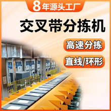 交叉帶分揀機廠家稱重掃描分揀機雙層快遞分揀輸送線環形分揀機
