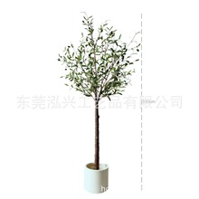 現貨秒發ins北歐仿真綠植盆栽橄欖樹落地植物家居室內仿真裝飾品