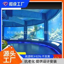 廠家直售亞克力大型水族箱 壓克力弧形生態觀賞魚海水魚缸定.做