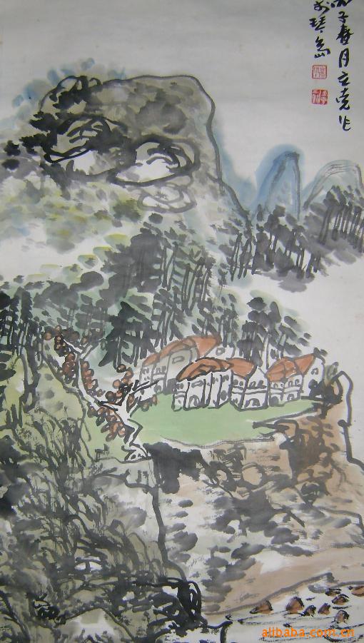 名家字画 名人字画精品字画 精品蓝立克山水画