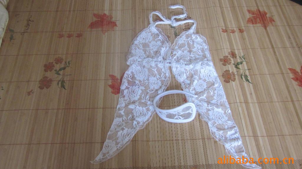 新品上市 白色网纱三点式性感c字裤套装 量大优惠