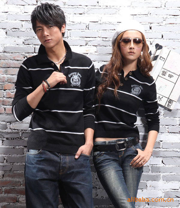 产品名称:秋冬歌斯美情侣装休闲时尚纯棉情侣针织毛衣  紫色 品牌