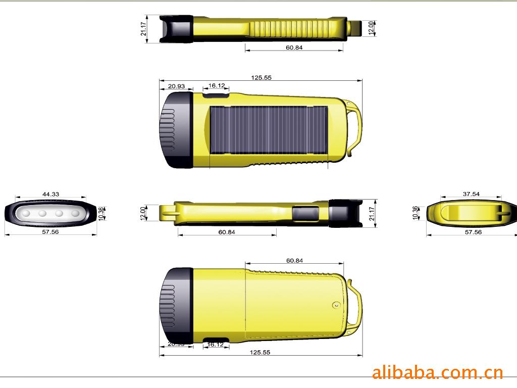 【高档太阳能礼品】厂家供应强光无电源塑料手电筒(4led)