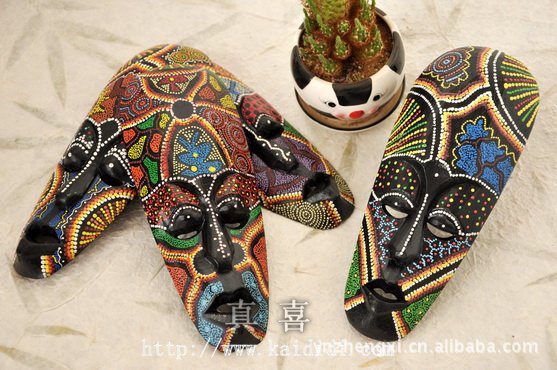 25cm非洲点彩面具 客厅 酒吧墙饰挂饰挂件