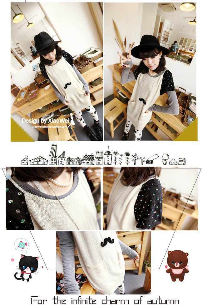 阿凡提胡子造型吊坠 玩味街拍链条饰品项链h000063 1.37,1.27,1.