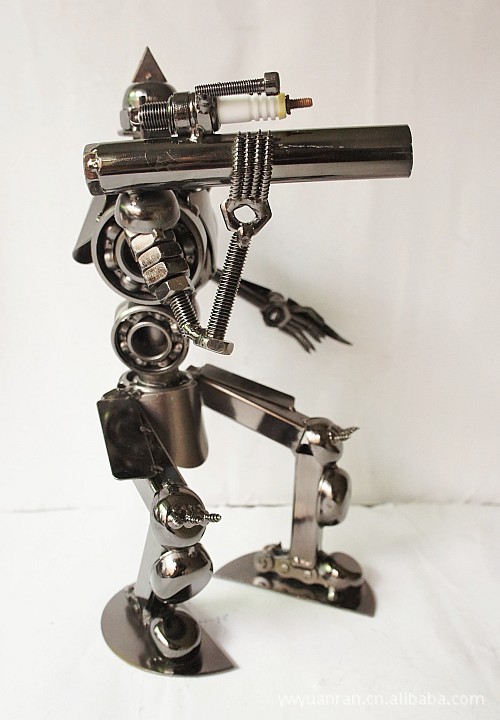 大铁人铁质工艺品 机器人模型 铁艺家居摆放装饰品 收藏品 y15