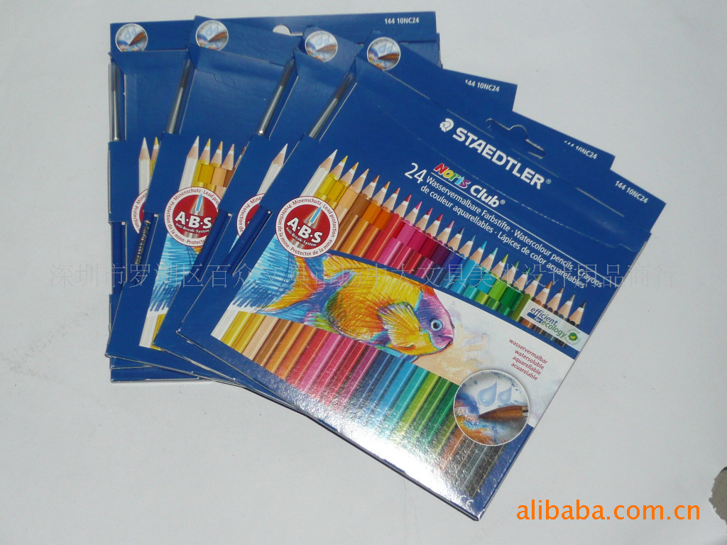 德国staedtler施德楼144 10nc24水溶性24色彩色铅笔