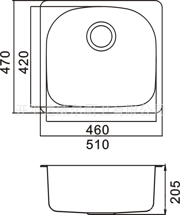 开平永红达威尔不锈钢水槽洗菜盆,星盆型号