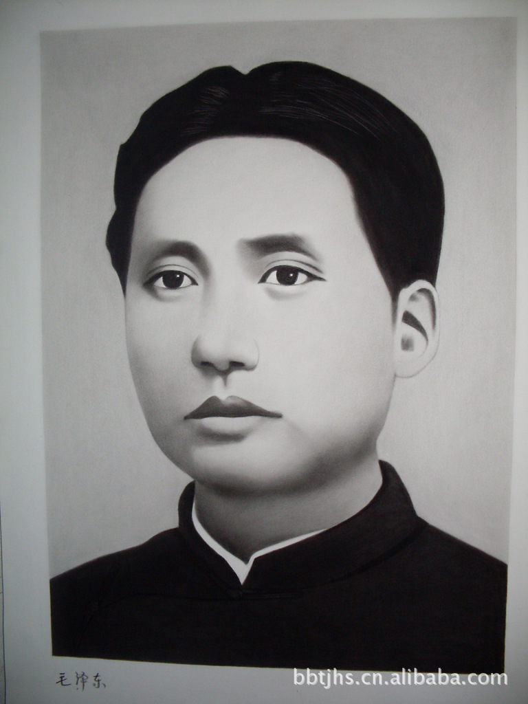 手绘炭精画—人物画像 以炭精粉为主要材料 可定制