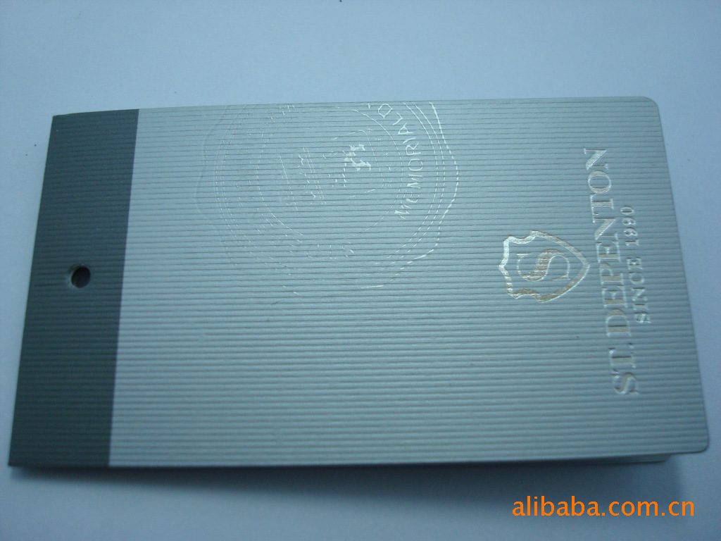 压纹烫银吊牌,双层男装挂卡(图)