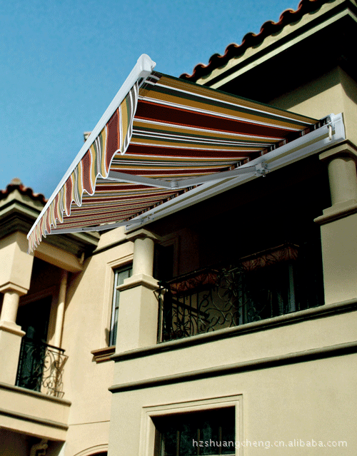 厂家批发 铝合金电手动伸缩曲臂遮阳篷 遮阳蓬 雨篷