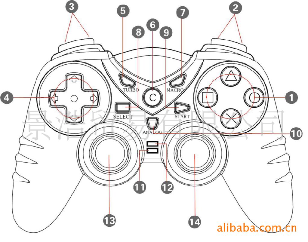 ps2双震动手柄