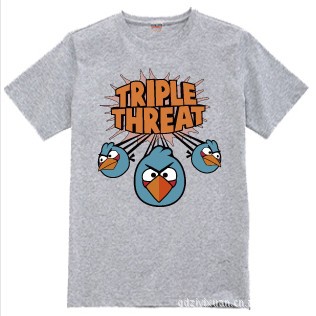 高品质纯棉愤怒的小鸟angry birds 发射蓝鸟情侣装圆领t恤 27.00,26.