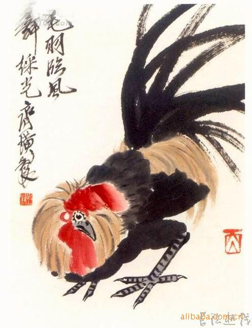 齐白石(葡萄与鼠)  齐白石简介:(1863-1957),现代杰出画家,书法家