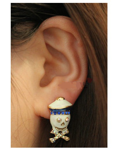 Style Jewelry Betsey Johnson cute Pirate skull Jewelry Earring BJ016 